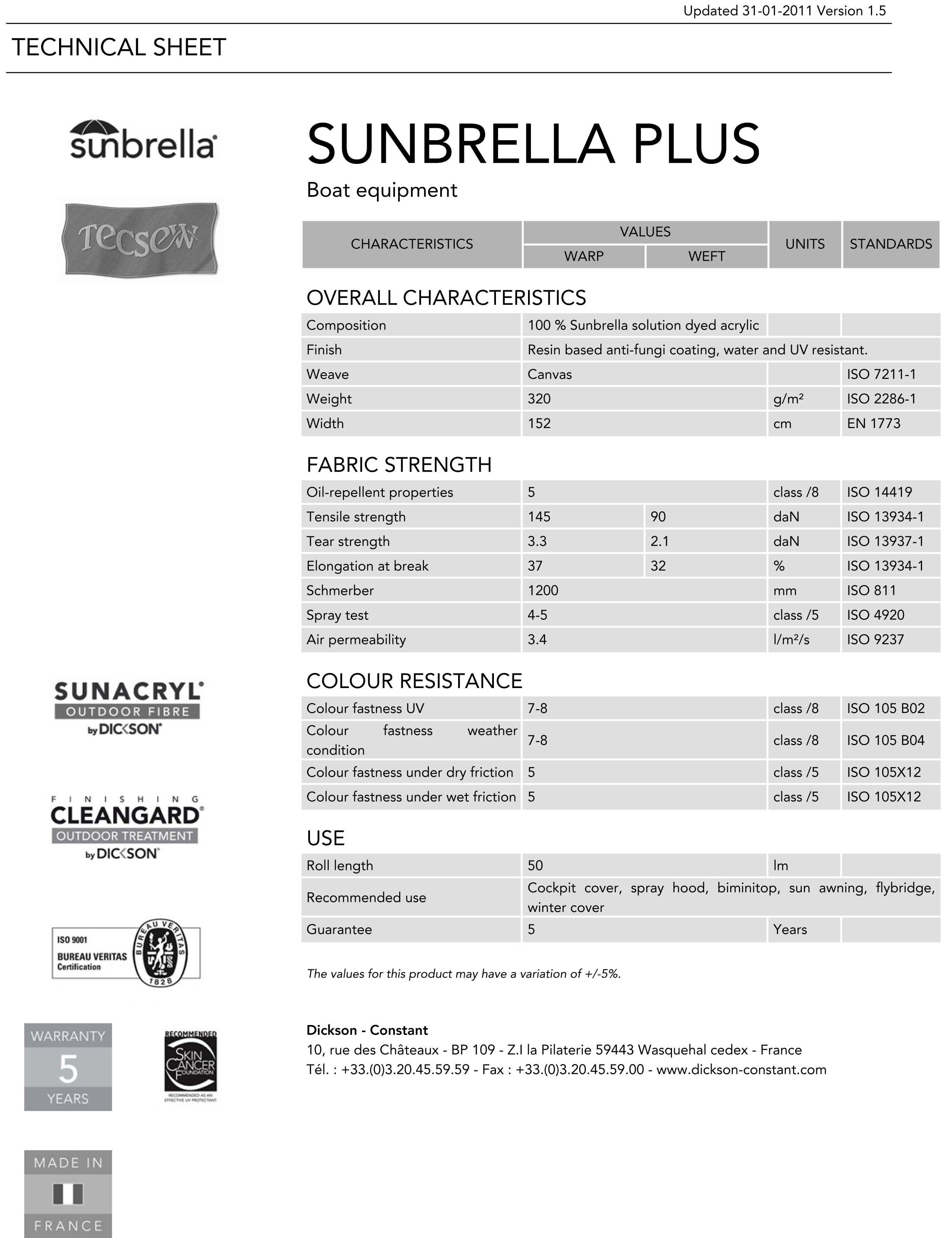 Ft Sunbrella Plus En Tecsew